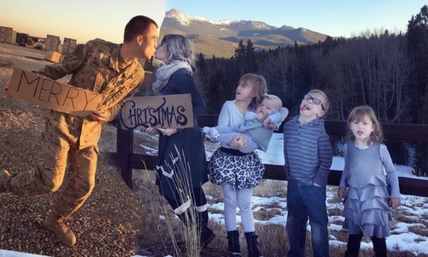 ¡Qué tierna! La esposa de un soldado montó la mejor tarjeta navideña del 2016