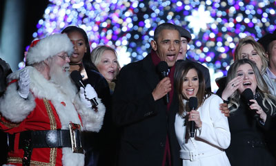 Barack Obama enciende por última vez el Árbol de Navidad Nacional