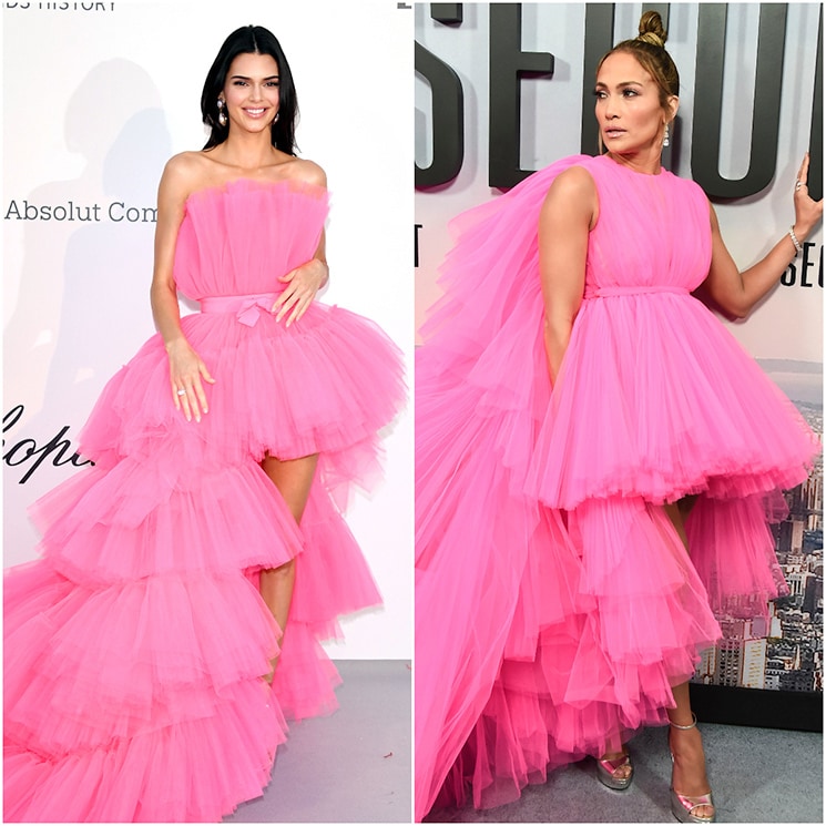 Jennifer Lopez and Kendall Jenner twinned in a pink tulle dress
