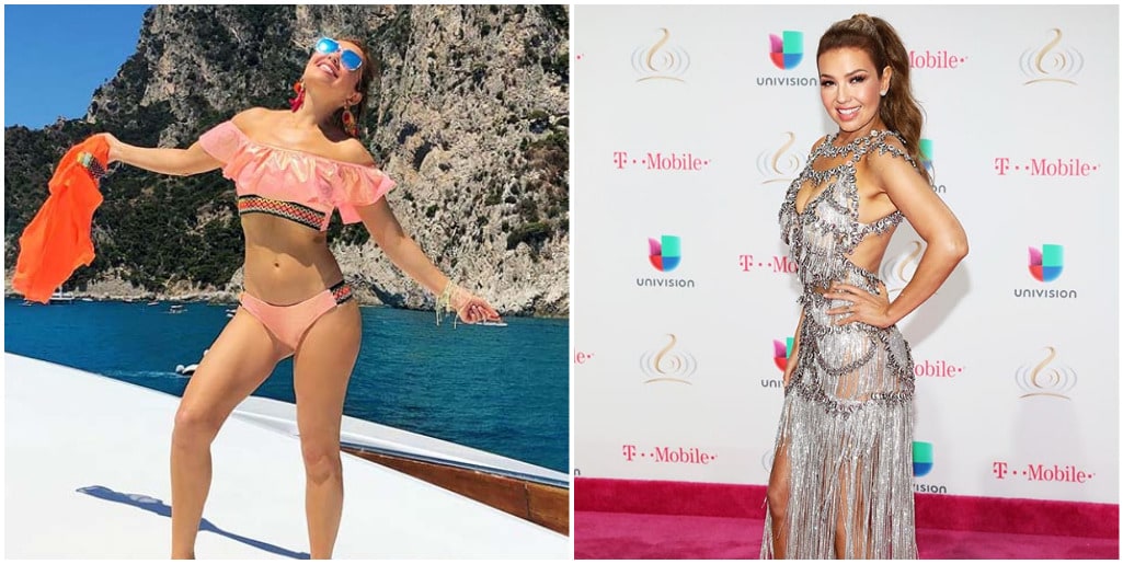 Thalía sigue sorprendiendo por tener una micro cintura a sus 47 ...