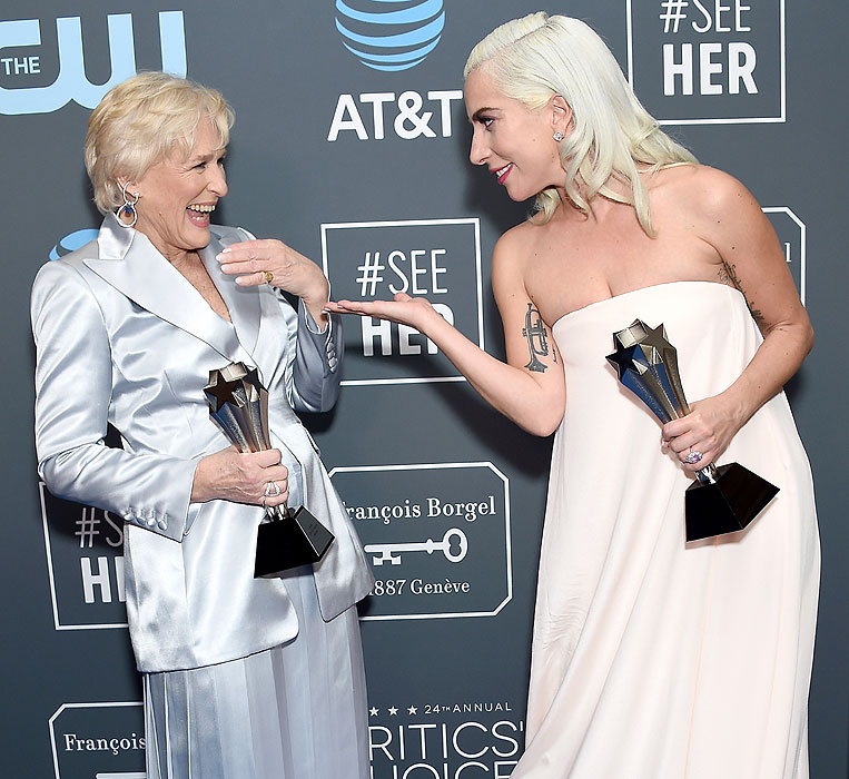 Lady Gaga and Glenn Close at the Critics Choice Awards