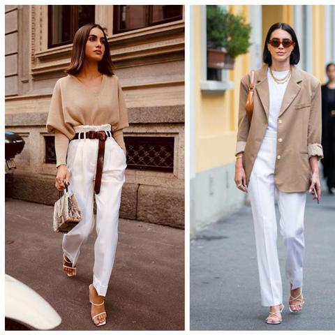 white pants outfits for ladies