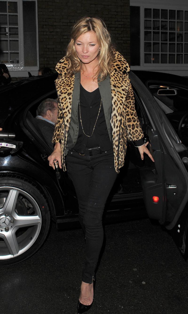 Kate Moss leopard print coat auction
