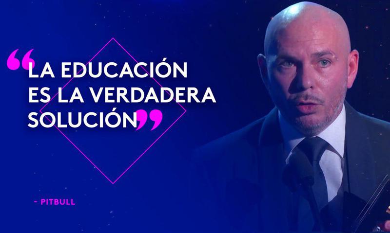 “Education is the solution” Pitbull said