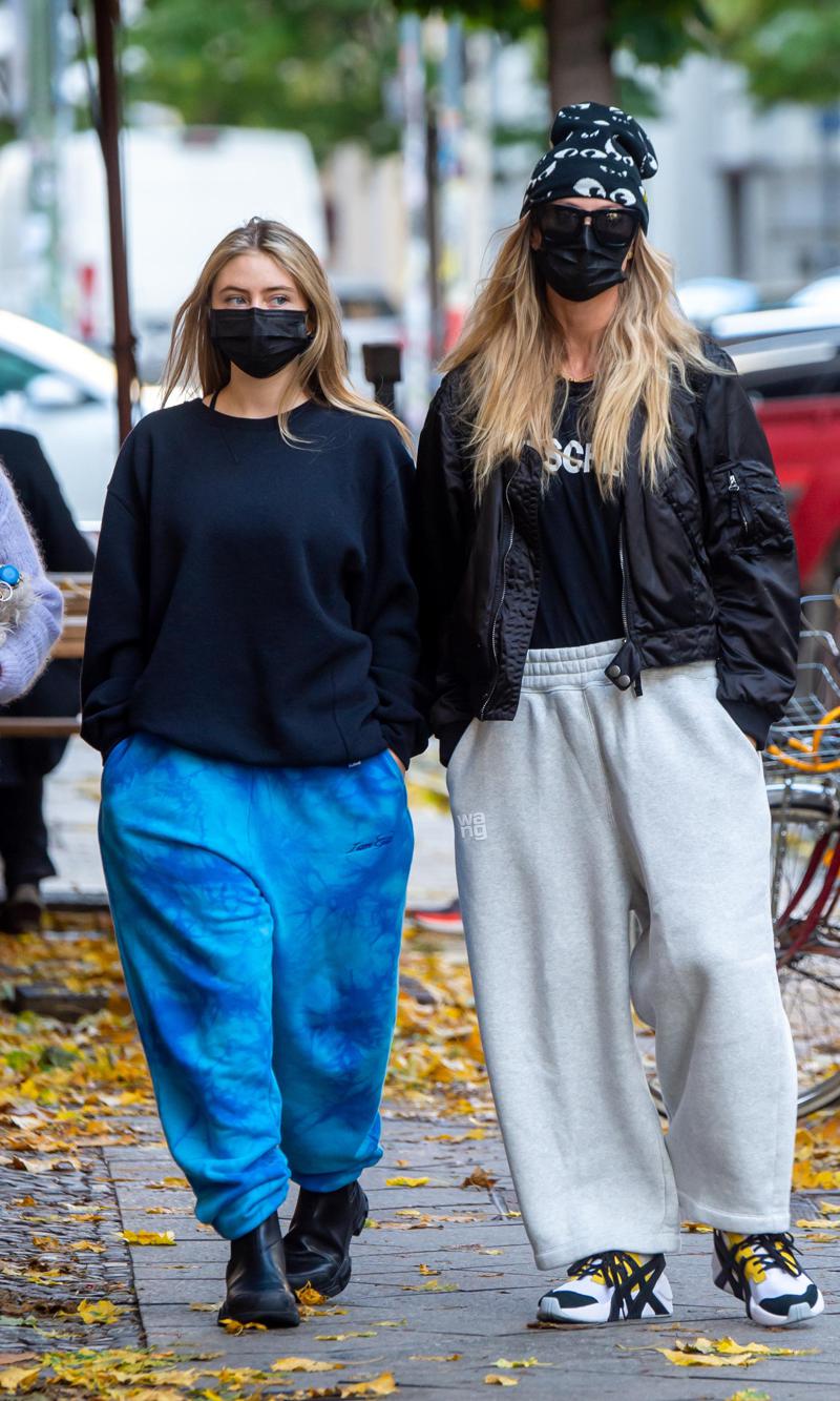 Heidi Klum and her lookalike daughter go shopping dressed chic